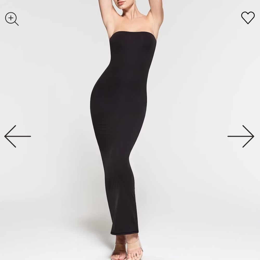 SKIMS Black Strapless Bodycon Dress